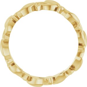 14K Yellow Gold 4.5 mm Floral Pierced Band. 58013:218:P