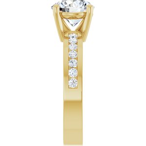 14K Yellow Gold 8 mm Round Accented Engagement Ring. 126966:946:P