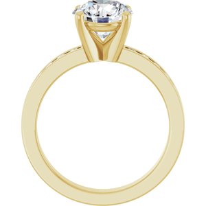 14K Yellow Gold 8 mm Round Accented Engagement Ring. 126966:946:P