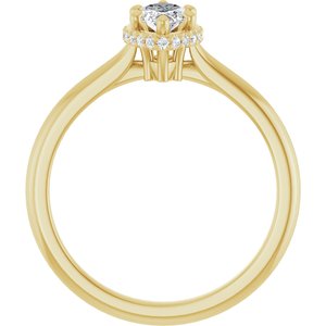 14K Yellow Gold 8x4 mm Marquise Hidden Halo-Style Engagement Ring. 127095:1005:P