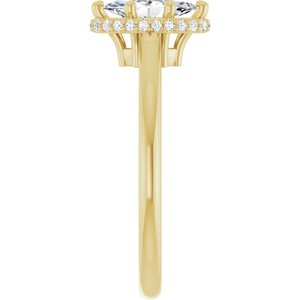 14K Yellow Gold 8x4 mm Marquise Hidden Halo-Style Engagement Ring. 127095:1005:P