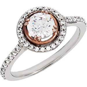 14K White Gold 5.8 mm Round 1/4 CTW Diamond Halo-Style Accented Engagement Ring. 121958:206:P