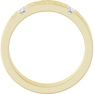 14K Yellow Gold 2 mm Round Floral Band. 127029:361:P