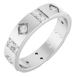 14K White Gold 1/2 CTW Diamond Men's Accented Band. 126878:6052:P