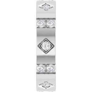 14K White Gold 1/2 CTW Diamond Men's Accented Band. 126878:6052:P