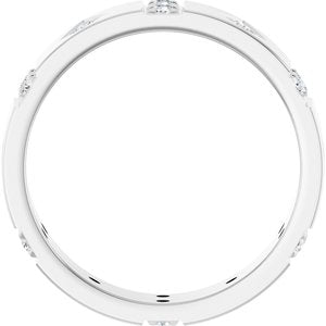 14K White Gold 1/2 CTW Diamond Men's Accented Band. 126878:6052:P