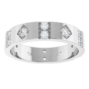 14K White Gold 1/2 CTW Diamond Men's Accented Band. 126878:6052:P