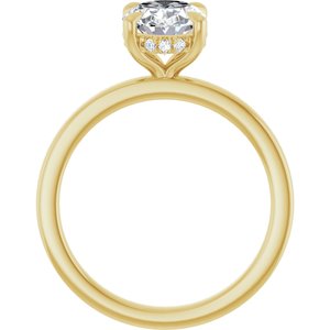 14K Yellow Gold 1 1/2 CTW Oval Diamond Hidden Halo-Style Engagement Ring. 127098:LG6917:P