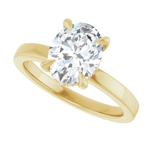 14K Yellow Gold 1 1/2 CTW Oval Diamond Hidden Halo-Style Engagement Ring. 127098:LG6917:P