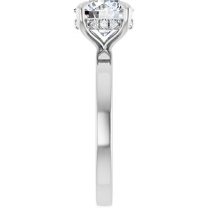 14K White Gold 2 CTW Round Diamond Hidden Halo-Style Engagement Ring. 127098:LG6904:P