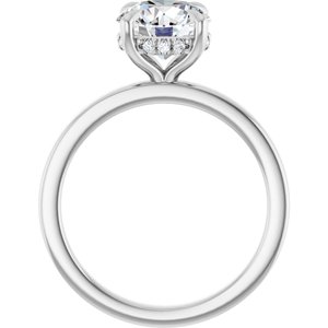 14K White Gold 2 CTW Round Diamond Hidden Halo-Style Engagement Ring. 127098:LG6904:P