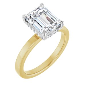 14K Yellow/White Gold 2 5/8 CTW Emerald Diamond Hidden Halo-Style Engagement Ring. 127098:LG6925:P