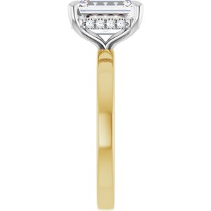 14K Yellow/White Gold 2 5/8 CTW Emerald Diamond Hidden Halo-Style Engagement Ring. 127098:LG6925:P
