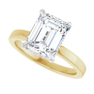 14K Yellow/White Gold 2 5/8 CTW Emerald Diamond Hidden Halo-Style Engagement Ring. 127098:LG6925:P