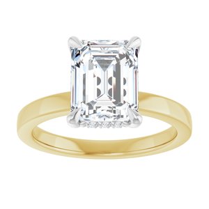 14K Yellow/White Gold 2 5/8 CTW Emerald Diamond Hidden Halo-Style Engagement Ring. 127098:LG6925:P