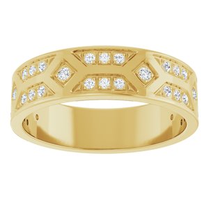 14K Yellow Gold 6 mm Accented Men's Band. 126882:119:P