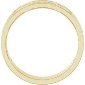14K Yellow Gold 6 mm Accented Men's Band. 126882:119:P