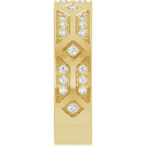 14K Yellow Gold 6 mm Accented Men's Band. 126882:119:P