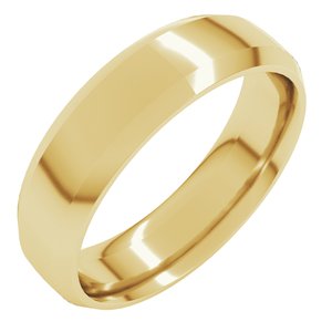 14K Yellow Gold 6 mm Beveled-Edge Comfort-Fit Half Round Band. IRBV10:1148:P