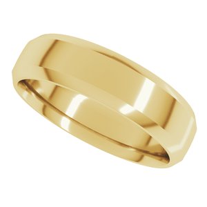 14K Yellow Gold 6 mm Beveled-Edge Comfort-Fit Half Round Band. IRBV10:1148:P