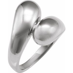 14K White Gold Bypass Ring. 50501:301480:P