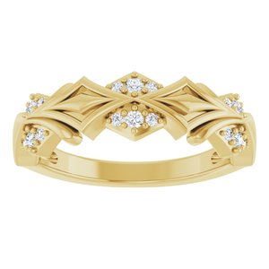 14K Yellow Gold 1/6 CTW Diamond Band. 689344:LG700:P