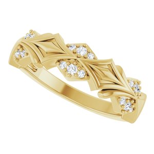 14K Yellow Gold 1/6 CTW Diamond Band. 689344:LG700:P