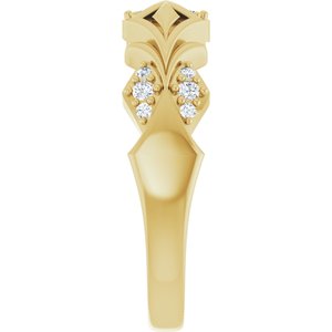 14K Yellow Gold 1/6 CTW Diamond Band. 689344:LG700:P