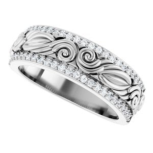 14K White Gold 3/8 CTW Diamond Band. 689345:601:P