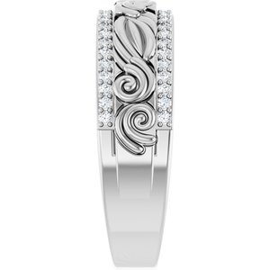 14K White Gold 3/8 CTW Diamond Band. 689345:601:P