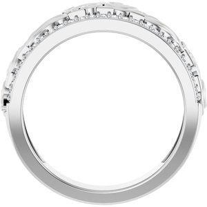 14K White Gold 3/8 CTW Diamond Band. 689345:601:P
