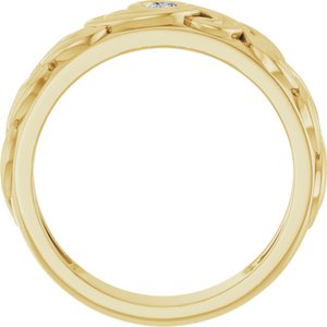 14K Yellow Gold 1/8 CT Diamond Men's Band. 689347:600:P