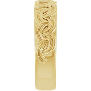14K Yellow Gold 1/8 CT Diamond Men's Band. 689347:600:P
