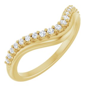 14K Yellow Gold 1/5 CTW Diamond Contour Band. 127014:LG104:P