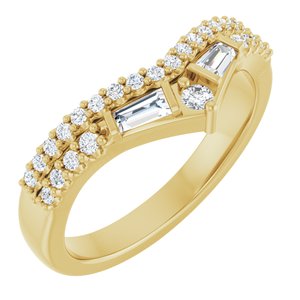 14K Yellow Gold 3/8 CTW Diamond Contour Band. 127002:LG101:P