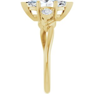 14K Yellow Gold 12 x 6 mm Marquise 1/4 CTW Diamond Three-Stone Engagement Ring. 127007:LG193:P