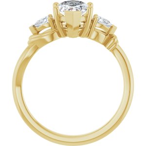 14K Yellow Gold 12 x 6 mm Marquise 1/4 CTW Diamond Three-Stone Engagement Ring. 127007:LG193:P
