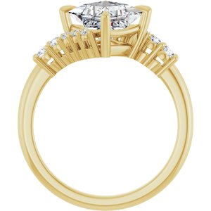 14K Yellow Gold 6.5x6.5 mm Square Accented Engagement Ring. 126968:451:P