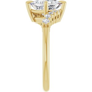 14K Yellow Gold 6.5x6.5 mm Square Accented Engagement Ring. 126968:451:P