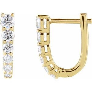 14K Yellow Gold 1/2 CTW Diamond 12.95 mm Hoop Earrings. 689354:600:P