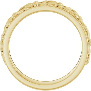 14K Yellow Gold 1/4 CTW Diamond Floral Accented Men's Band. 127043:116:P