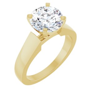 14K Yellow Gold 8.8 mm Round Solitaire Engagement Ring. 124749:167:P