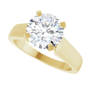 14K Yellow Gold 8.8 mm Round Solitaire Engagement Ring. 124749:167:P