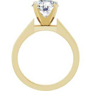 14K Yellow Gold 8.8 mm Round Solitaire Engagement Ring. 124749:167:P