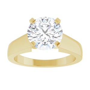 14K Yellow Gold 8.8 mm Round Solitaire Engagement Ring. 124749:167:P