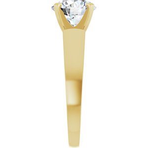 14K Yellow Gold 8.8 mm Round Solitaire Engagement Ring. 124749:167:P