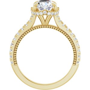 14K Yellow Gold 10x8 mm Oval 1/2 CTW Diamond Hidden Halo-Style Accented Engagement Ring. 689311:LG606:P