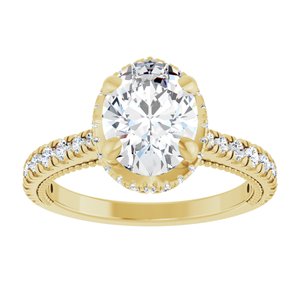 14K Yellow Gold 10x8 mm Oval 1/2 CTW Diamond Hidden Halo-Style Accented Engagement Ring. 689311:LG606:P