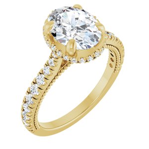 14K Yellow Gold 10x8 mm Oval 1/2 CTW Diamond Hidden Halo-Style Accented Engagement Ring. 689311:LG606:P