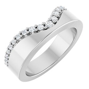 14K White Gold 1/5 CTW Diamond Contour Band. 127060:LG100:P